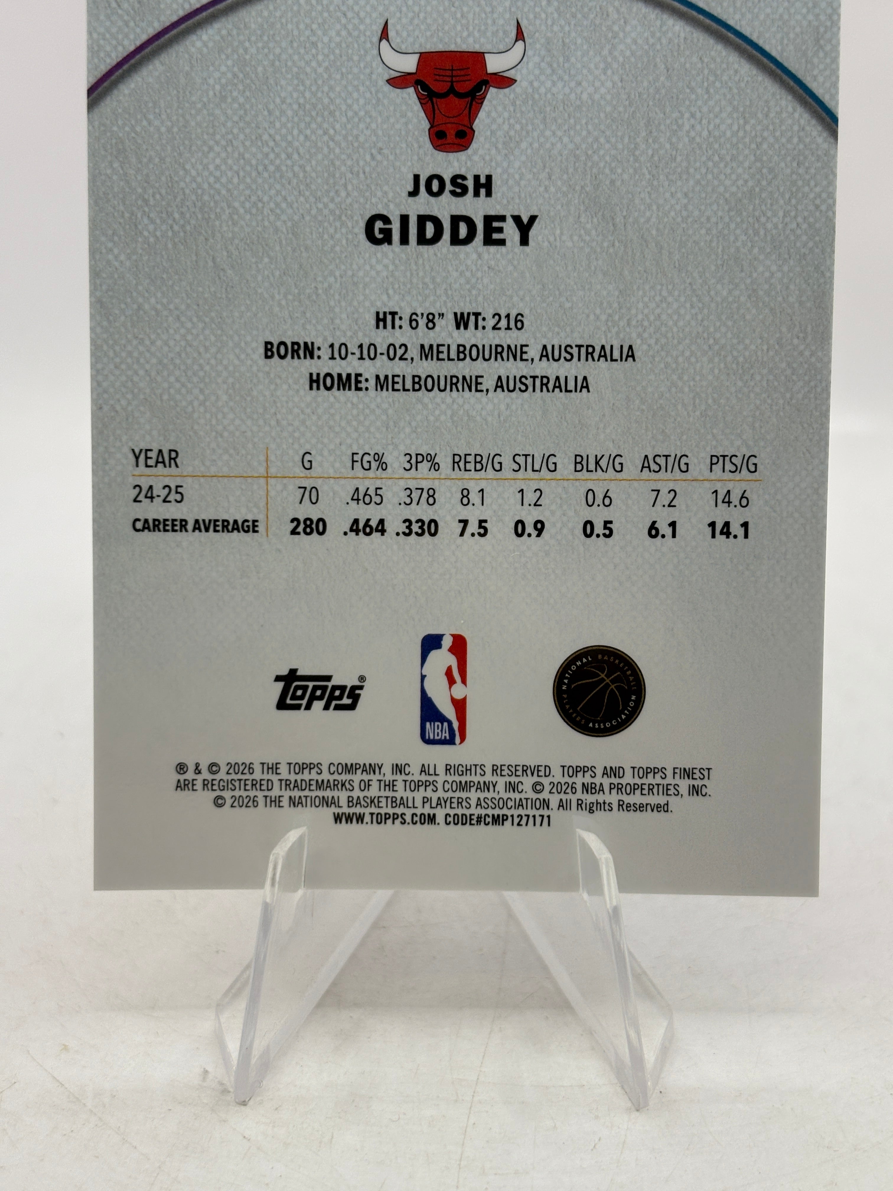 2025-26 Topps Finest - #34 Josh Giddey 144/250 FRENLY BRICKS - Open 7 Days
